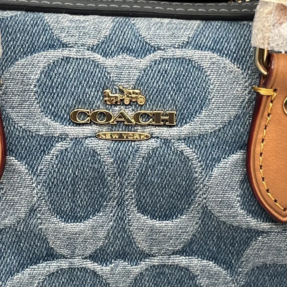 COACH Mini Rowan Crossbody Bag Signature Denim Logo Handbag CDQ36 NWT
